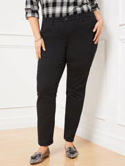 PLUS SIZE HIGH-WAIST STRAIGHT-LEG JEANS - BLACK | Talbots online