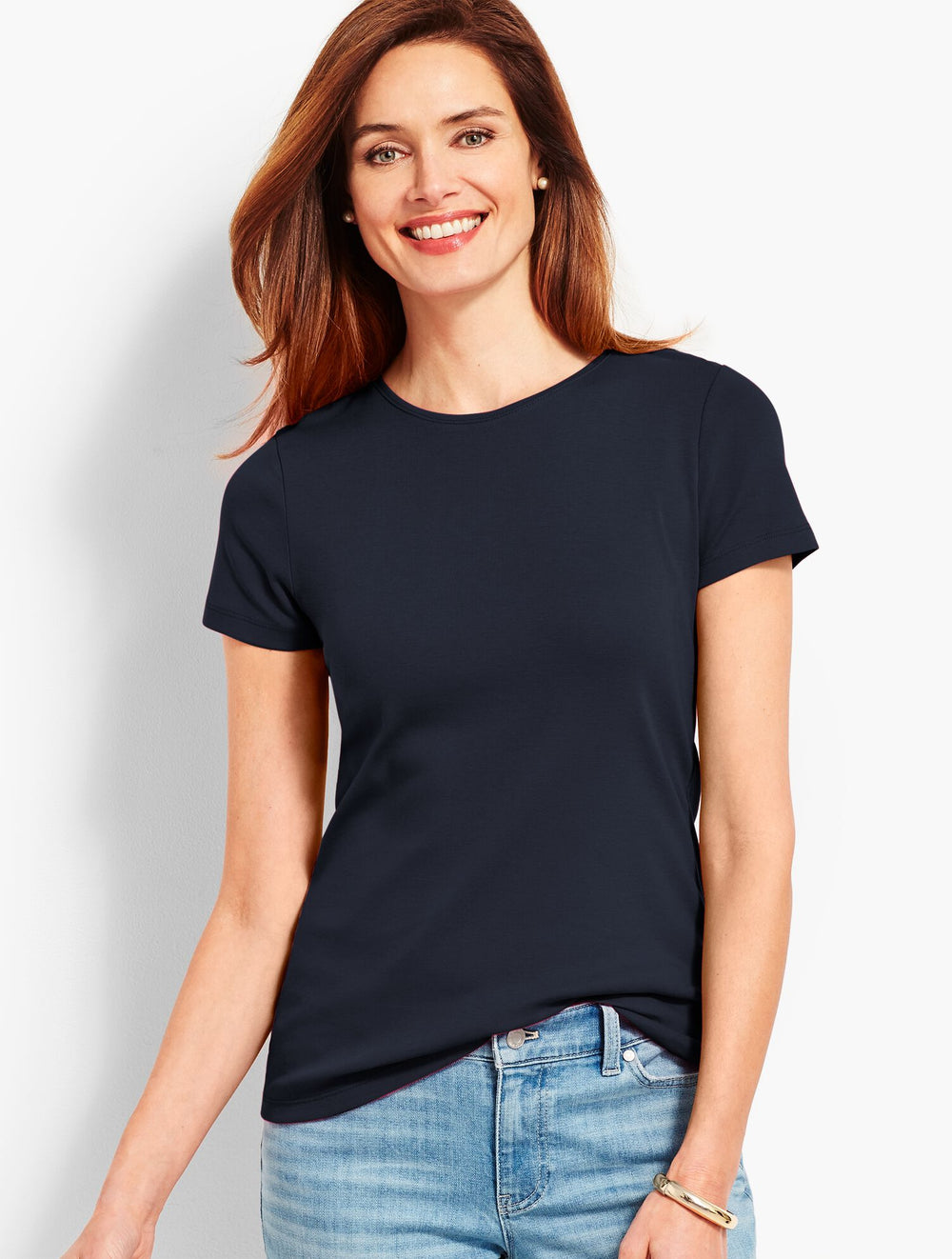 PIMA COTTON CREWNECK TEE | Talbots online