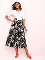 SPLIT NECK COTTON TEE - SOLID | Talbots online