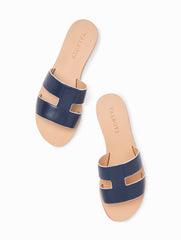 HANNAH VACHETTA LEATHER SLIDES | Talbots on sale