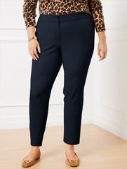 PLUS EXCLUSIVE TALBOTS CHATHAM COTTON BI-STRETCH SLIM ANKLE PANTS - SOLID - CURVY FIT | Talbots outlet