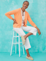 JACQUARD STRIPE SMOCKED CUFF BLOUSE | Talbots on sale