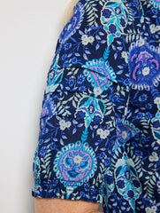 PLEATED SLEEVE TOP - FLORET MEDALLION | Talbots online