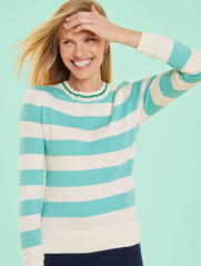 BICOLOR STRIPE CREWNECK PULLOVER | Talbots US