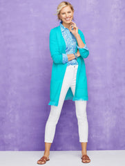 TEXTURED FRINGE OPEN FRONT CARDIGAN | Talbots for sale