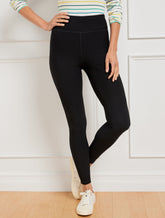SOFT STRETCH RIBBED HIGH WAIST LEGGINGS | Talbots outlet