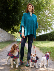 CABLE KNIT PONCHO - TEAL OCEAN TWEED | Talbots outlet