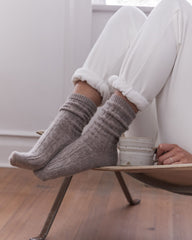 CASHMERE BLEND CABLE KNIT SOCKS | Talbots sale
