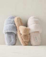 FAUX FUR BANDED SLIPPERS | Talbots near me