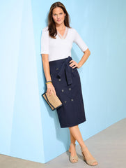 LACE TRIM V-NECK TEE | Talbots online