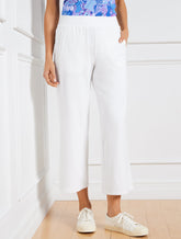 MODAL FRENCH TERRY WIDE CROP PANTS | Talbots on sale
