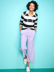 COOLMAX® JOHNNY COLLAR SWEATER - STRIPED | Talbots US