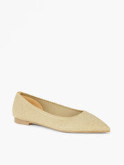 EDWIN METALLIC KNIT POINTED TOE FLATS | Talbots online