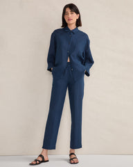 LINEN TAPERED PANTS | Talbots near me