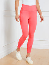 PERFORMANCE INTERLOCK MESH BLOCK LEGGINGS | Talbots sale