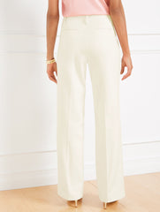 TEXTURED COTTON WIDE LEG PANTS | Talbots for sale