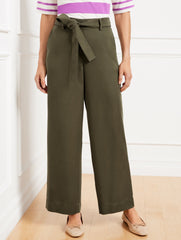 BELTED WIDE ANKLE PANTS | Talbots for sale