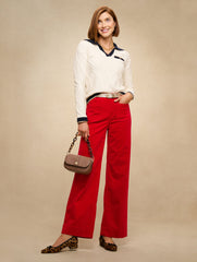 STRETCH CORDUROY WIDE LEG PANTS | Talbots sale