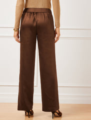 SATIN WIDE LEG PANTS | Talbots for sale