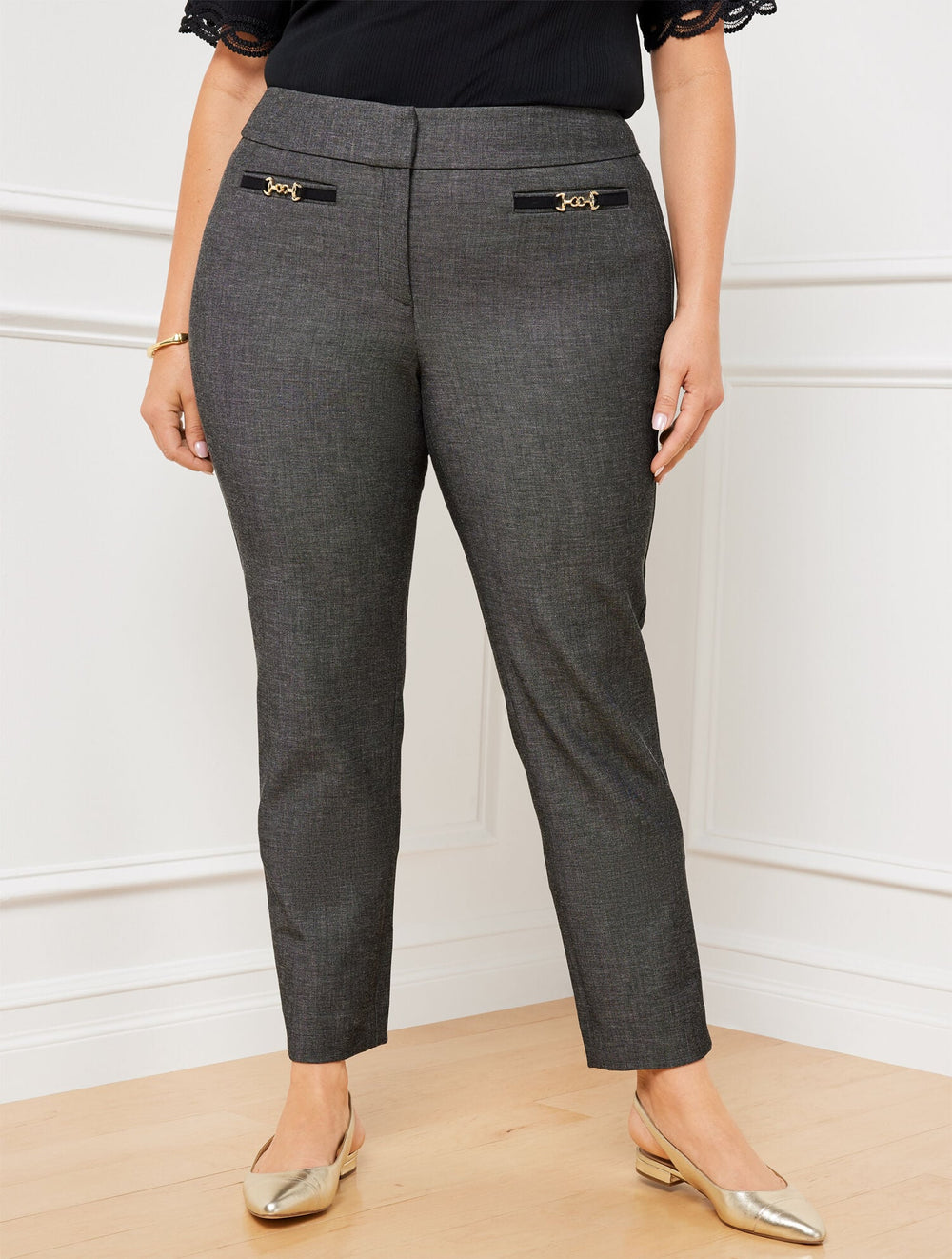 PLUS EXCLUSIVE TALBOTS CHATHAM SLIM ANKLE PANTS - SHARKSKIN | Talbots discount