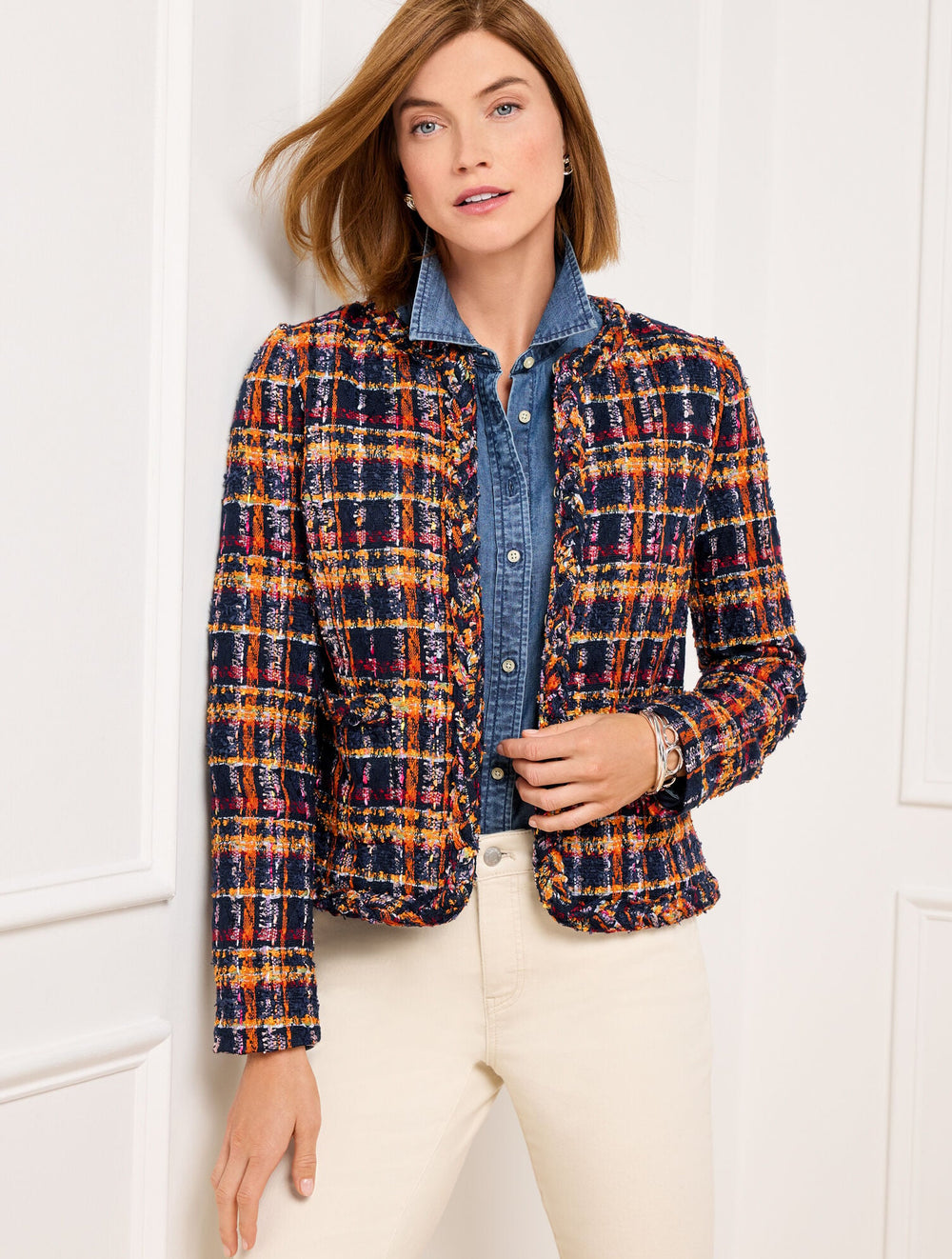 TWEED JACKET - SUNFLOWER PLAID | Talbots near me