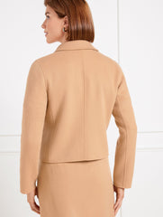 DOUBLE FACE WOOL BLEND CROP JACKET | Talbots outlet