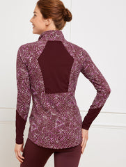 PERFORMANCE INTERLOCK HALF-ZIP PULLOVER - STENCILED FANS | Talbots US