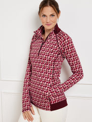 PERFORMANCE INTERLOCK HALF-ZIP PULLOVER - LAYERED LINES | Talbots on sale