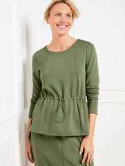 AIRKNIT STRETCH CINCHED WAIST PULLOVER | Talbots US