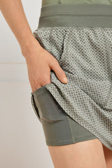 LIGHTWEIGHT WOVEN STRETCH SIDE SLIT SKORT - DITSY SCALLOPS | Talbots US