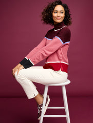 MOCKNECK SWEATER - STRIPED COLORBLOCK | Talbots US