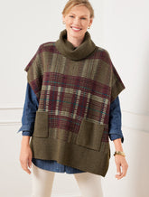 PLAID TURTLENECK PONCHO | Talbots outlet