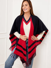REVERSIBLE DOUBLE FACE RUANA | Talbots online