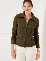 POINTELLE KNIT SWEATER JACKET - TWEED | Talbots on sale