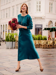 WOOL BLEND BUTTON DOLMAN SWEATER | Talbots online