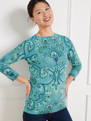 AUDREY CASHMERE SWEATER - IMPERIAL FLORAL | Talbots online