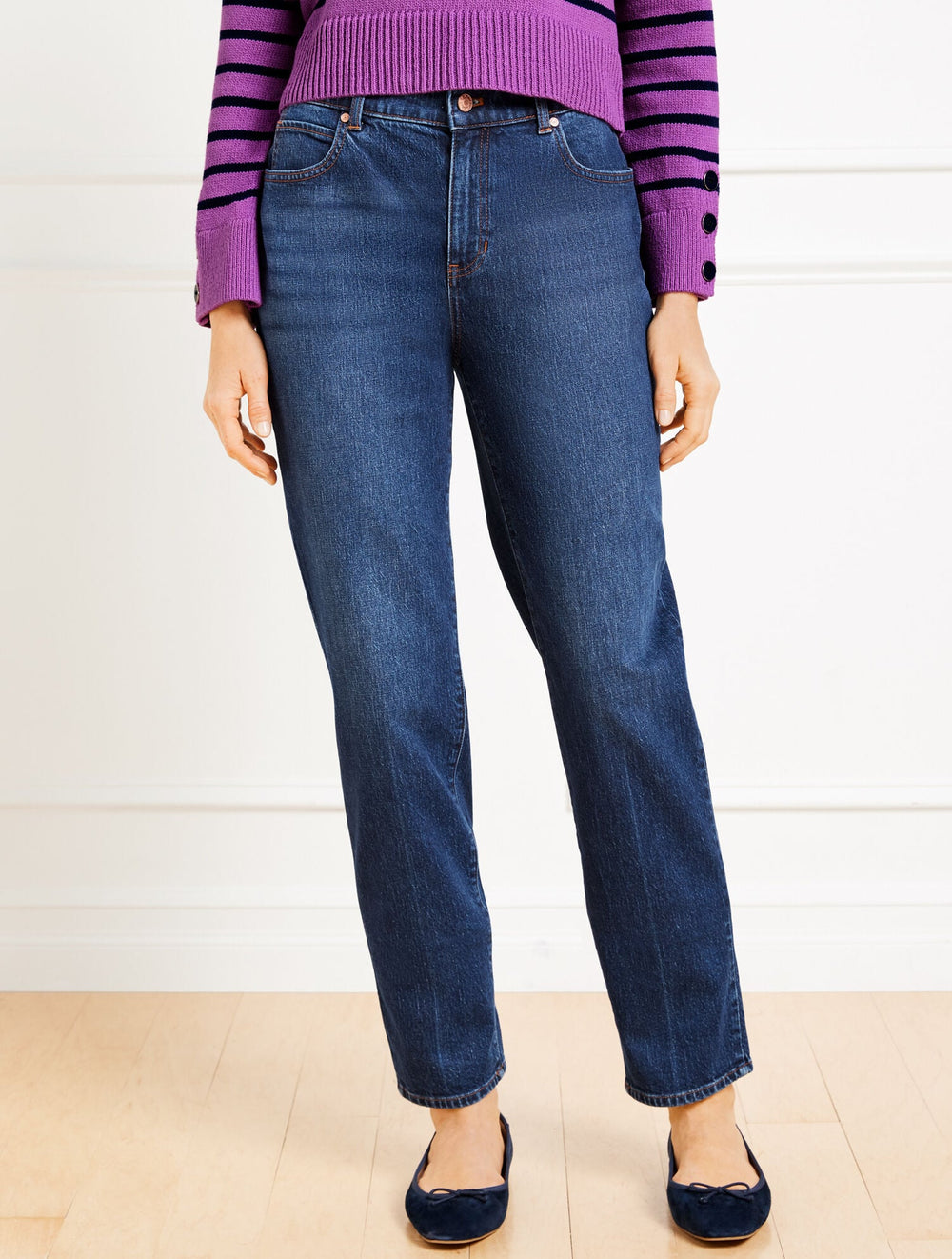 HIGH WAIST RELAXED LEG JEANS - STILLWELL WASH | Talbots sale