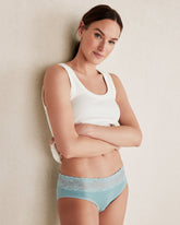 COTTON BIKINI WITH LACE WAIST | Talbots on sale