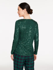 SEQUIN CREWNECK TEE | Talbots online