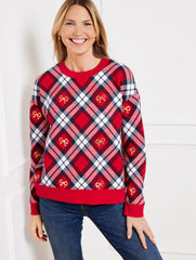 CREWNECK SWEATSHIRT - CHESTNUT PLAID | Talbots for sale