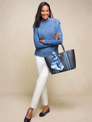 BUTTON SLEEVE FUNNEL NECK TEE | Talbots online