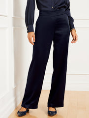 WIDE LEG SATIN PANTS | Talbots sale