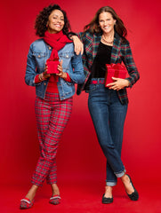 TAPERED ANKLE PANTS - APPLE CIDER PLAID | Talbots US