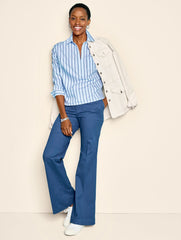 FLARE LEG TWILL PANTS | Talbots US