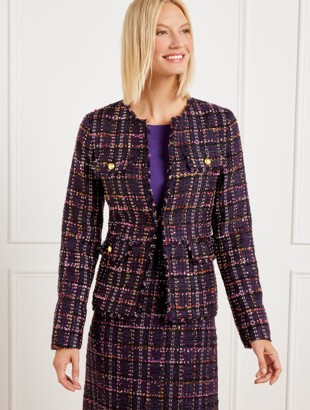 MIDNIGHT SPARKLE TWEED JACKET | Talbots sale