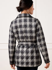 TIE WAIST QUILTED SHIRT JACKET - TRADITIONAL PLAID | Talbots US