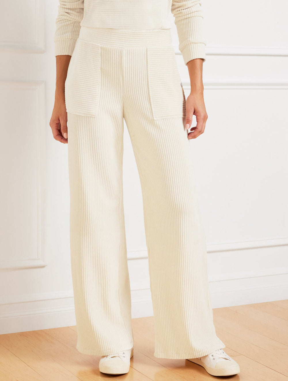 SKY LOUNGE VELOUR WIDE LEG PANTS | Talbots on sale