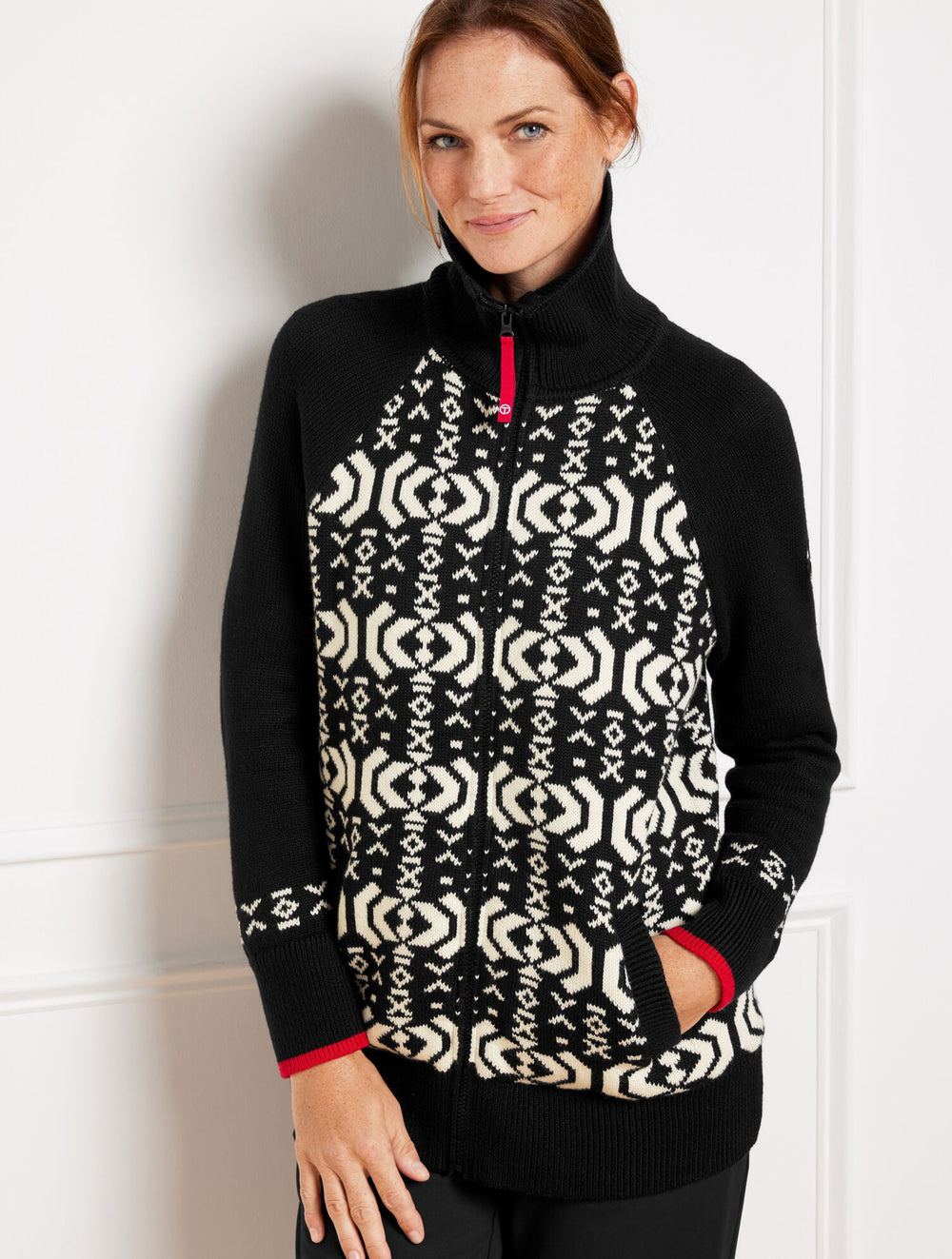 ZIP FRONT COATIGAN - WINTERY GEO | Talbots for sale