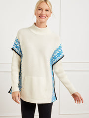 TURTLENECK PONCHO - WINTERY GEO | Talbots online