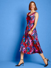 SATIN COWL-NECK DRESS - WRAPPED FLORAL | Talbots US